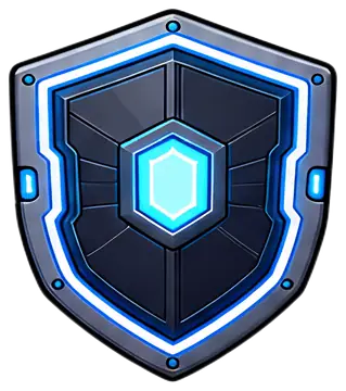 3D Space Shield with Neon Edges
