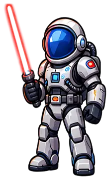 Astronaut Hero with Lightsaber