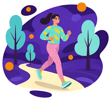 Person Jogging Along a Tree-Lined Path