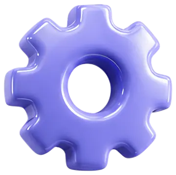 Shiny 3D Gear in Blue