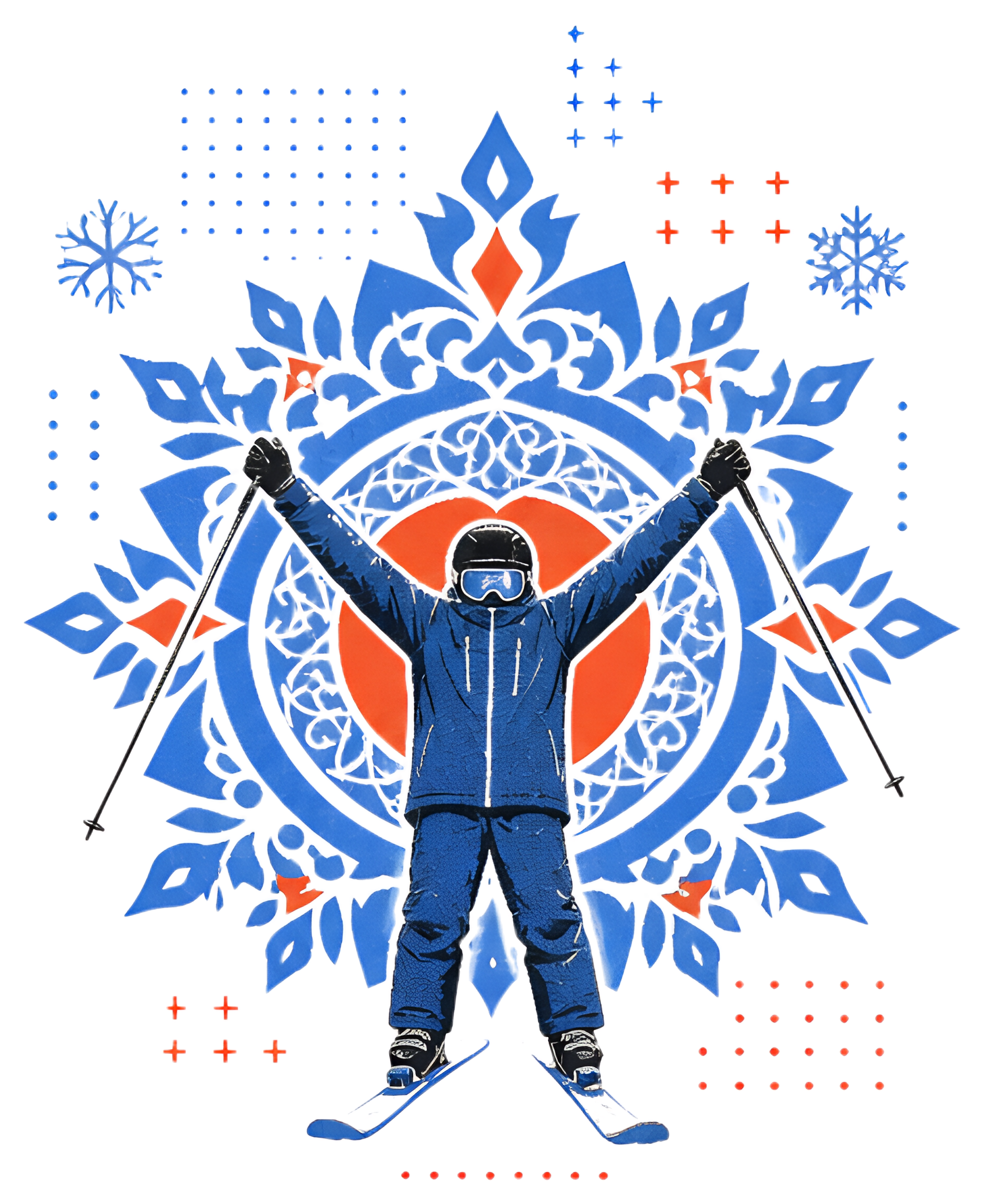 Skiing Enthusiast Celebrating the Season Opening