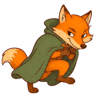 Cunning fox in a green cloak