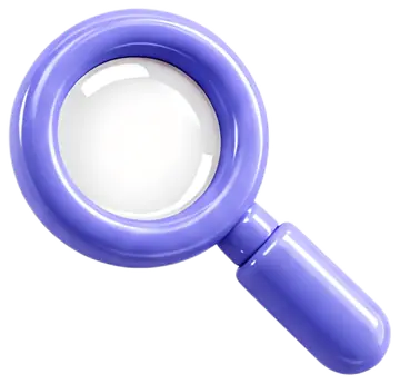 3D Purple Magnifying Glass