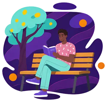 Person Reading Book on Park Bench