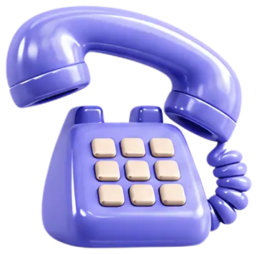 3D Purple Telephone with Buttons