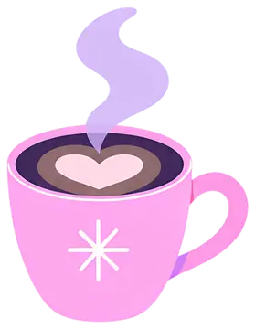 Steaming Pink Coffee Cup with Heart Foam