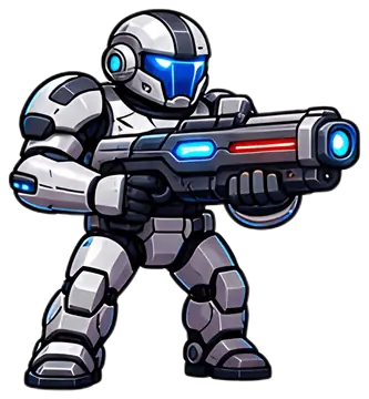 Futuristic Space Warrior with Blaster
