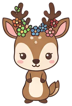 Charming Deer with Flower Antlers