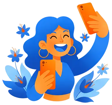 Girl Smiling for a Selfie