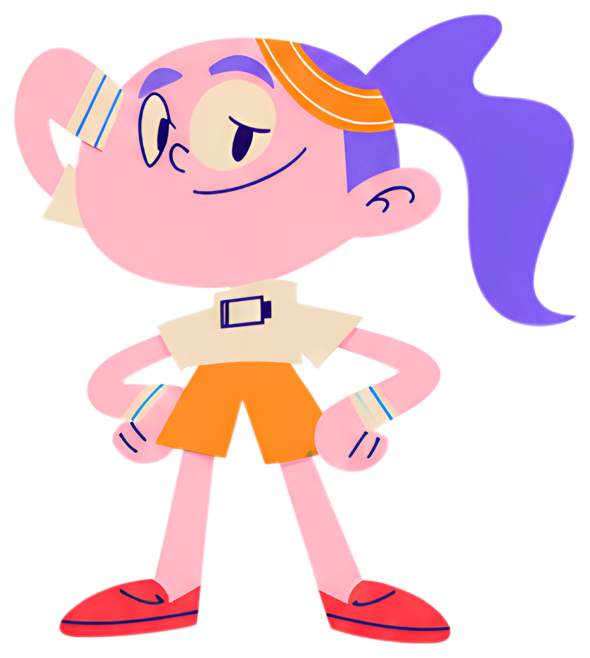 Confident character in vibrant outfit