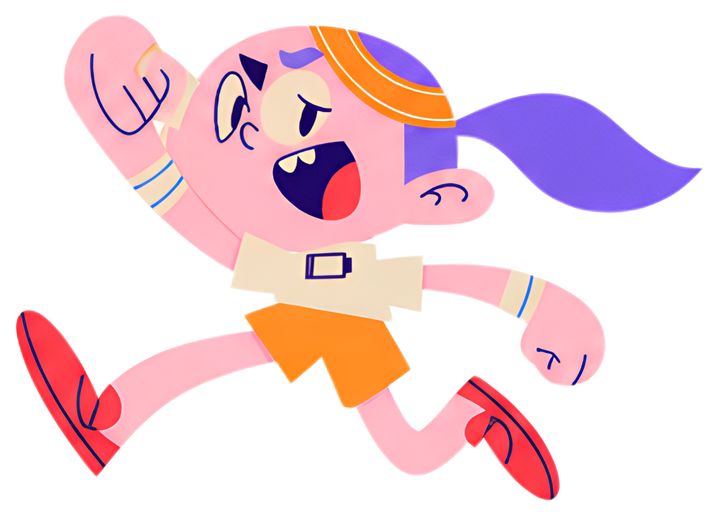 Dynamic leaping character in vibrant colors