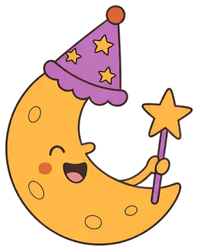 Laughing Moon with Party Hat