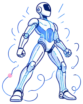 Sleek Metallic Humanoid with Energy Lines