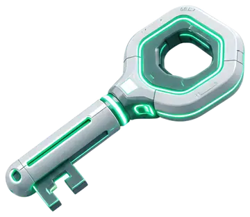 Neon White and Green Key