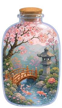 Japanese Garden in a Glass Bottle