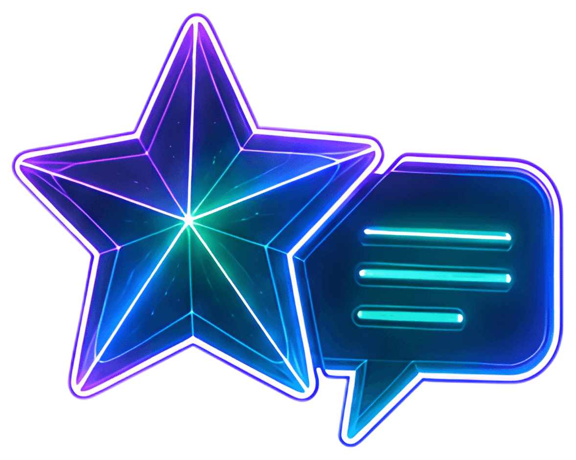 Rating star with comment bubble