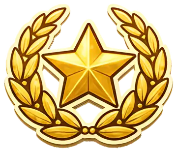 Gold star with laurel wreath