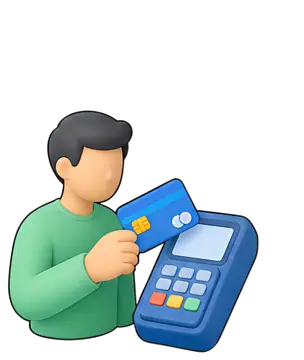 Person Using Credit Card at Terminal