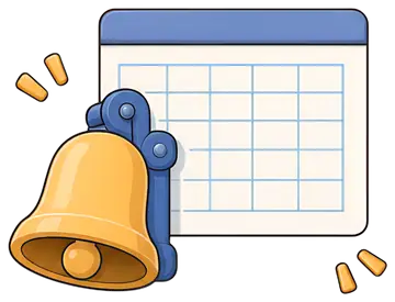 School Bell Next to Calendar