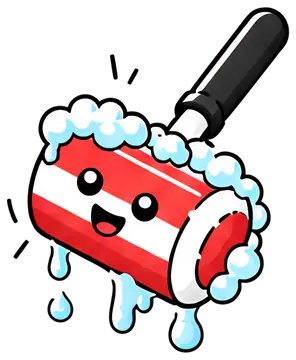 Cute striped foam brush with suds
