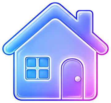 Glossy blue and purple house icon