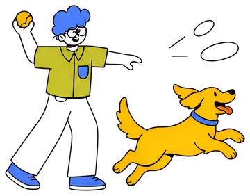 Person Throwing Ball for Dog