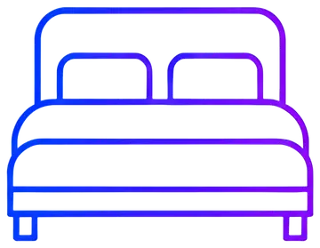 Stylized hotel bed icon