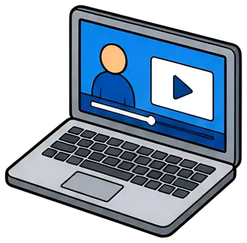 Laptop Displaying Online Course Video