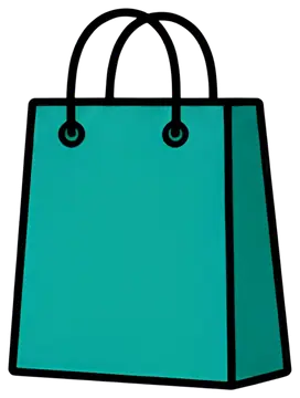 Stylish teal shopping bag