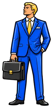 Confident lawyer in blue suit