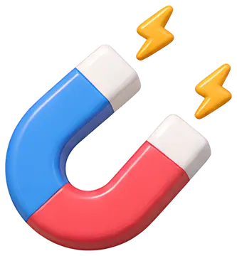 Colorful magnet with lightning bolts