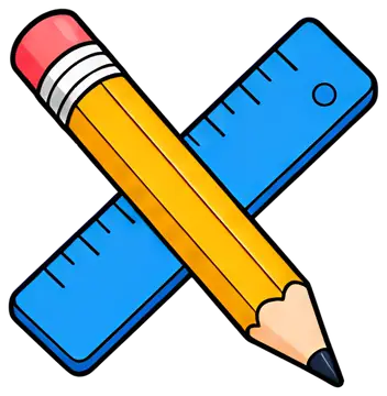 Crossed Pencil and Ruler