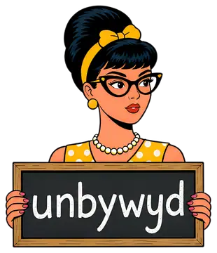 Retro Woman with Beehive and Chalkboard Sign