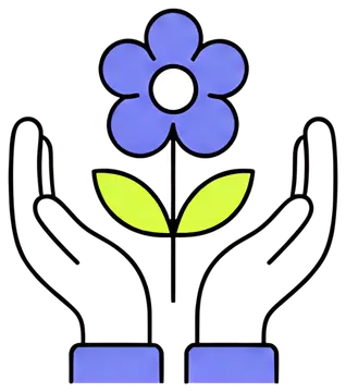 Hands Cradling a Blooming Flower