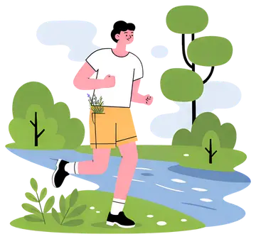 Person Jogging by the Riverbank