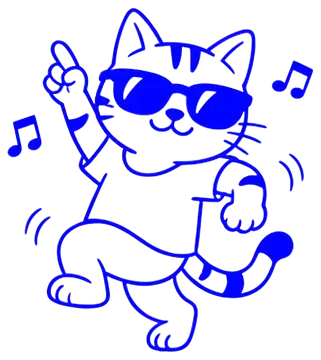 Dancing cat in sunglasses
