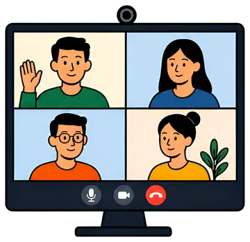 Video Call Meeting on Screen