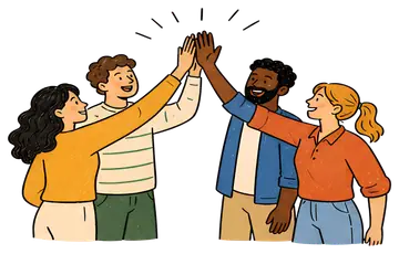 Colleagues Celebrating Success with High-Fives