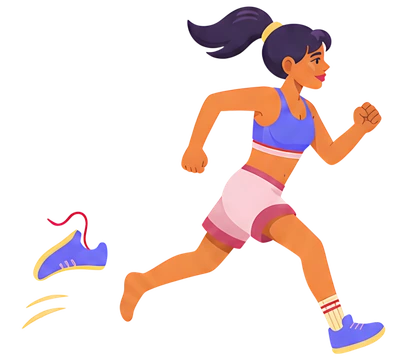 Dynamic runner with flying shoe