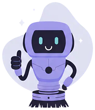 Friendly robot with thumbs up