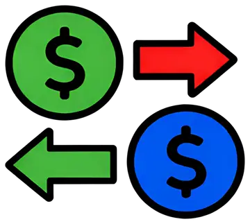 Colorful Money Transfer Arrows