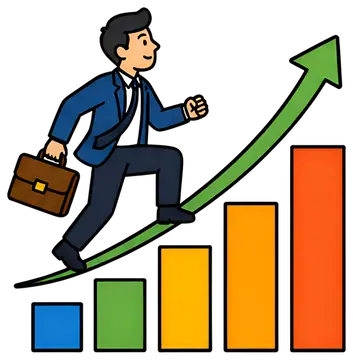 Business Person Climbing Growth Chart
