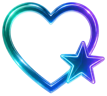 Stylized Empty Heart with Star