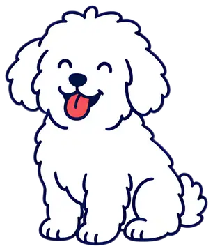 Playful fluffy white dog