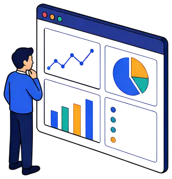Analyst Evaluating Data Dashboard