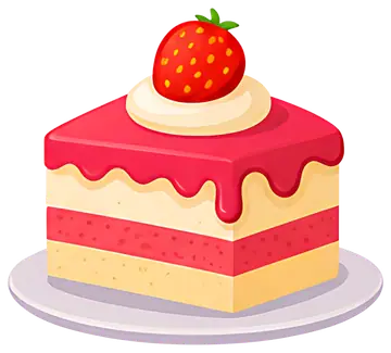 Delicious strawberry cake slice