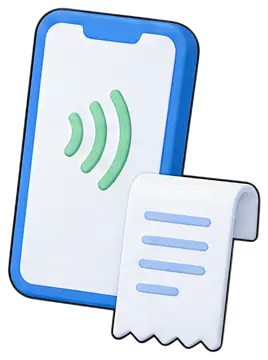 Smartphone with NFC Icon and Bank Receipt