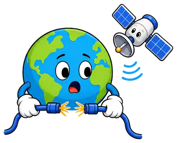 Happy Earth with Broken Internet Cable
