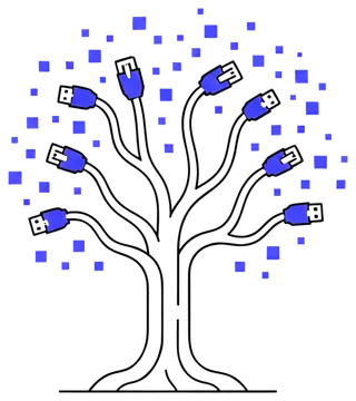 Tree with Branches Like Network Cables