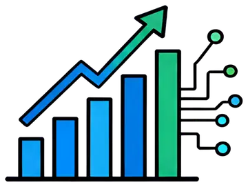 Upward Trending Bar Chart with Arrows